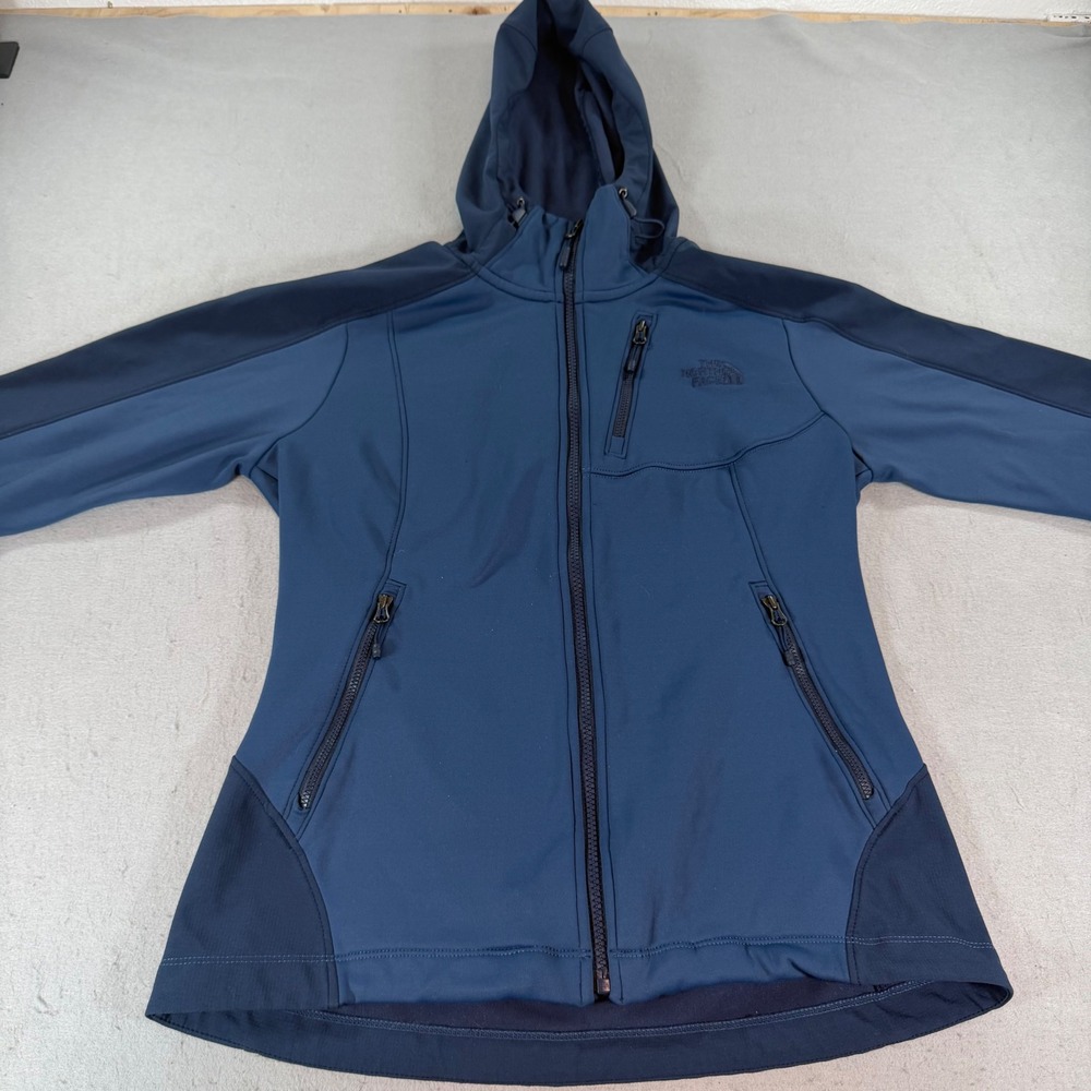 The North Face Apex Bionic Softshell Hoodie Jacket Womens Medium Blue